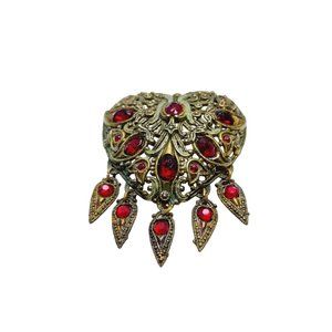 Vintage Heart Dangle Brooch (A913)